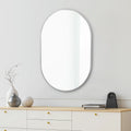 Milly 24 in. W x 36 in. H Medium Oval Metal Framed Wall Mirror, Bathroom Vanity Mirror Vertical/Horizontal, Nickel