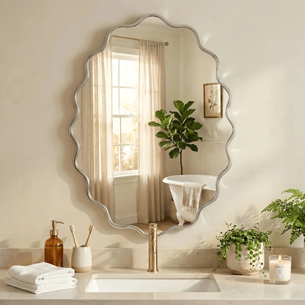 Oval Metal Wall Mirror