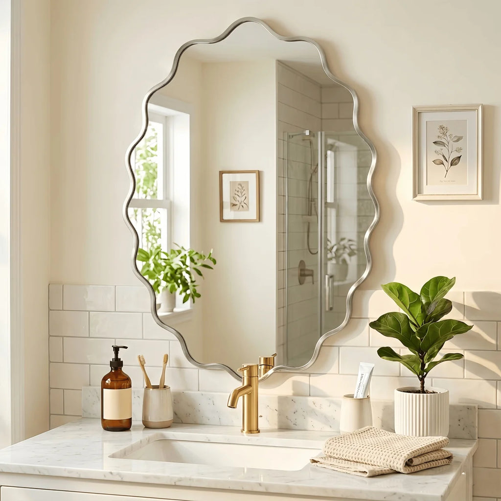 Oval Metal Wall Mirror