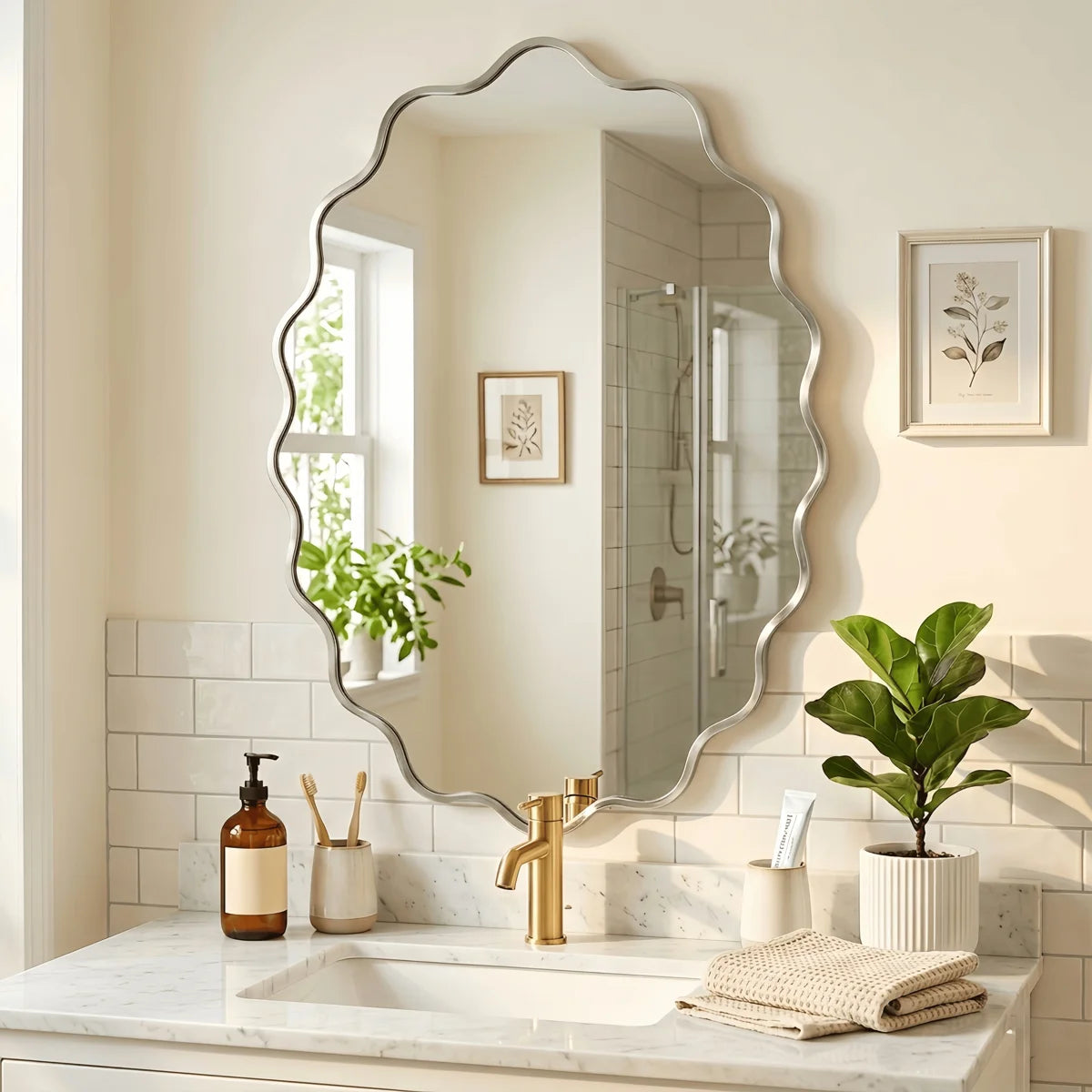 Oval Metal Wall Mirror