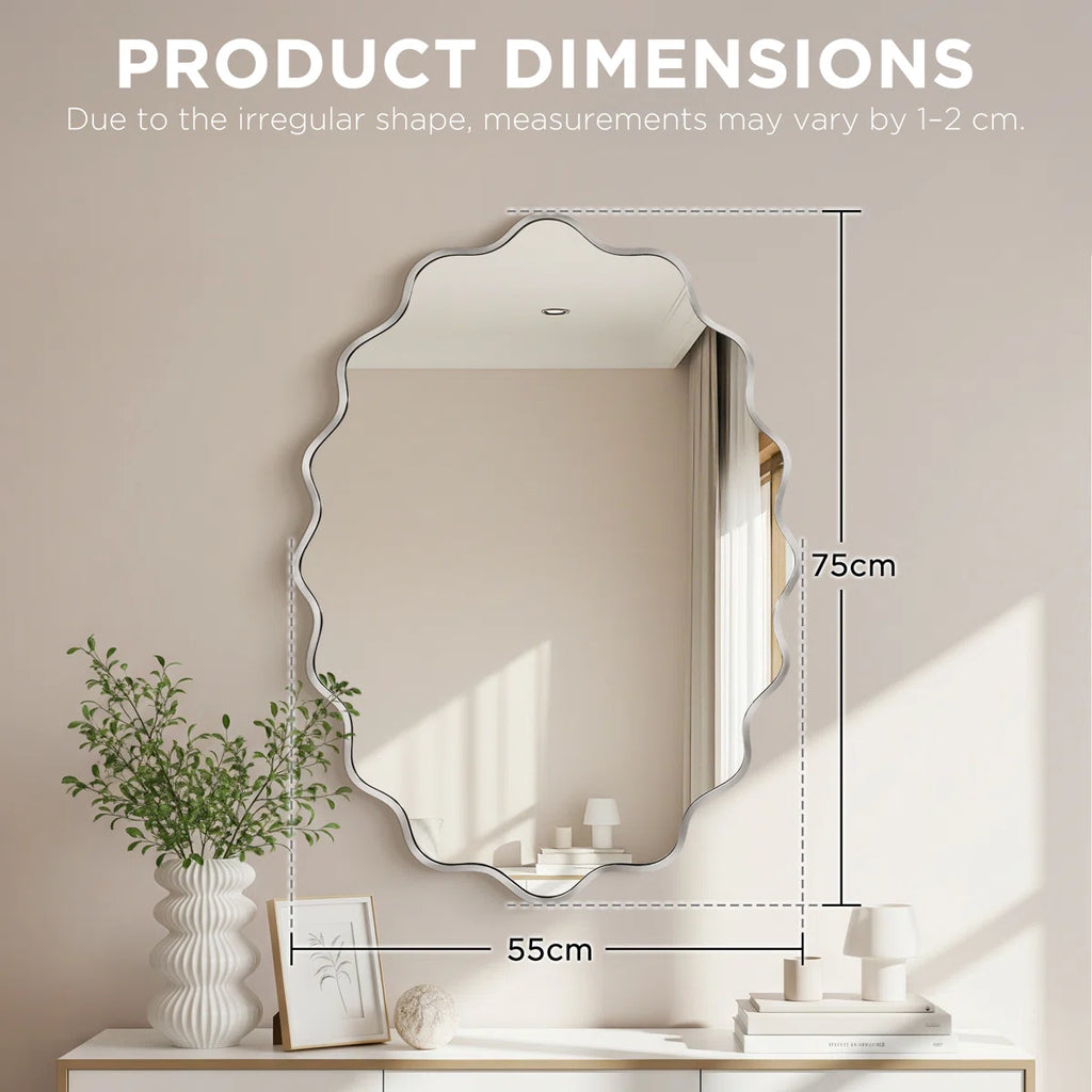 Oval Metal Wall Mirror