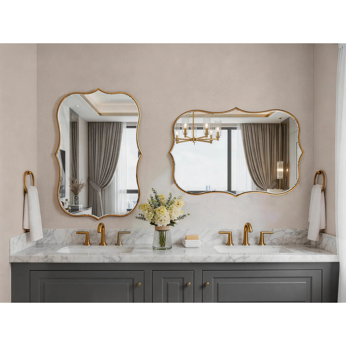 Euri Vintage Decorative Wall Mirror with Wood Framed