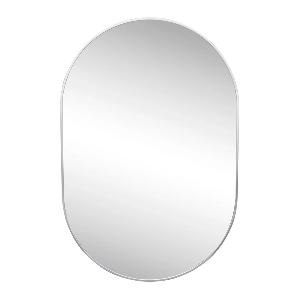 Milly 24 in. W x 36 in. H Medium Oval Metal Framed Wall Mirror, Bathroom Vanity Mirror Vertical/Horizontal, Nickel