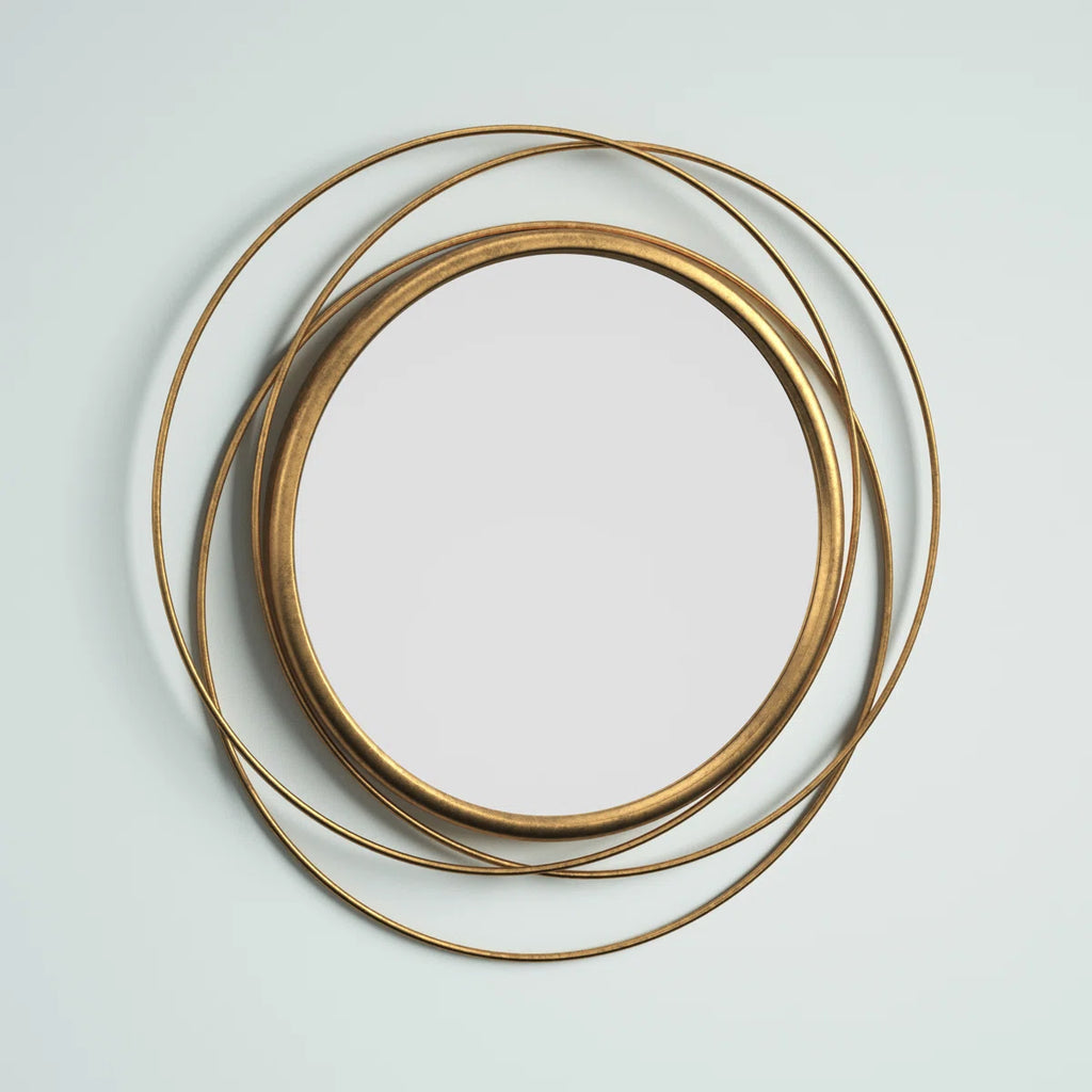 Ansley Round Metal Modern Wall Mirror