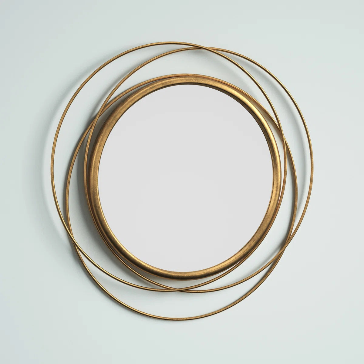 Ansley Round Metal Modern Wall Mirror