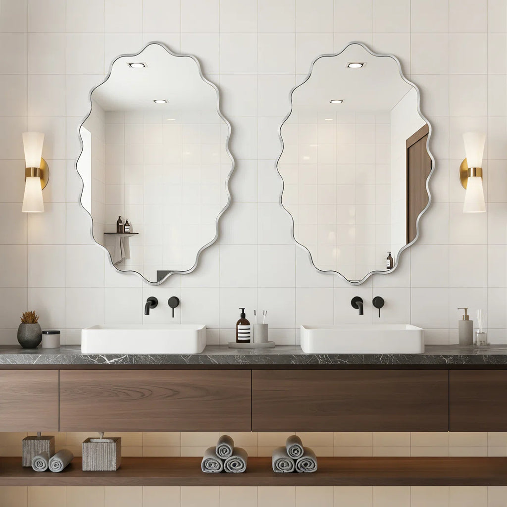 Oval Metal Wall Mirror