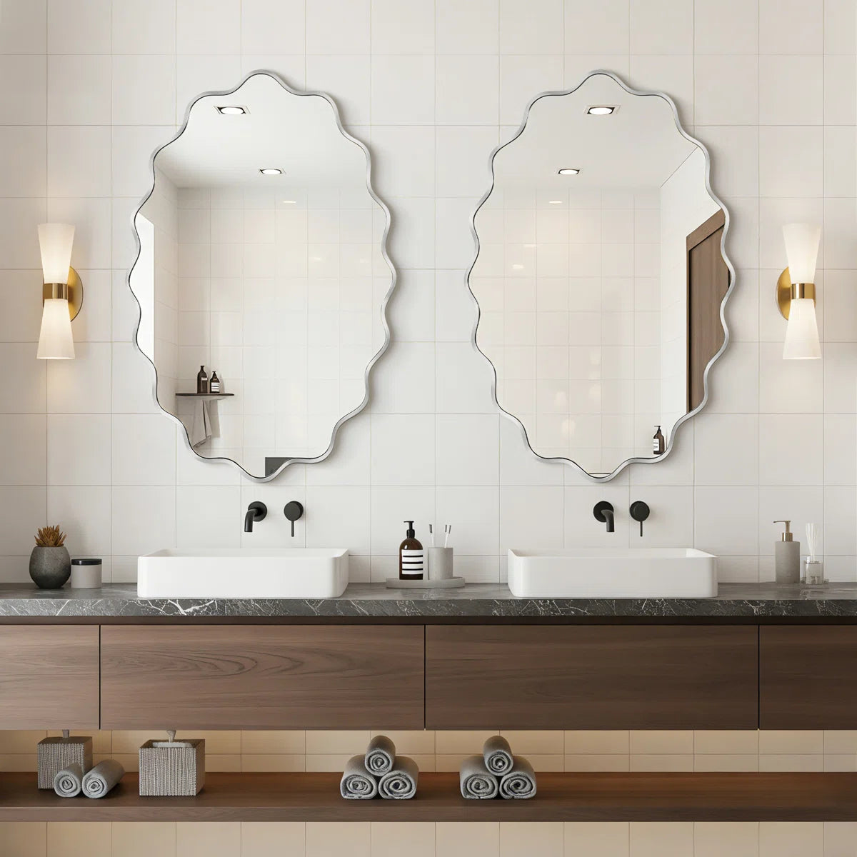 Oval Metal Wall Mirror