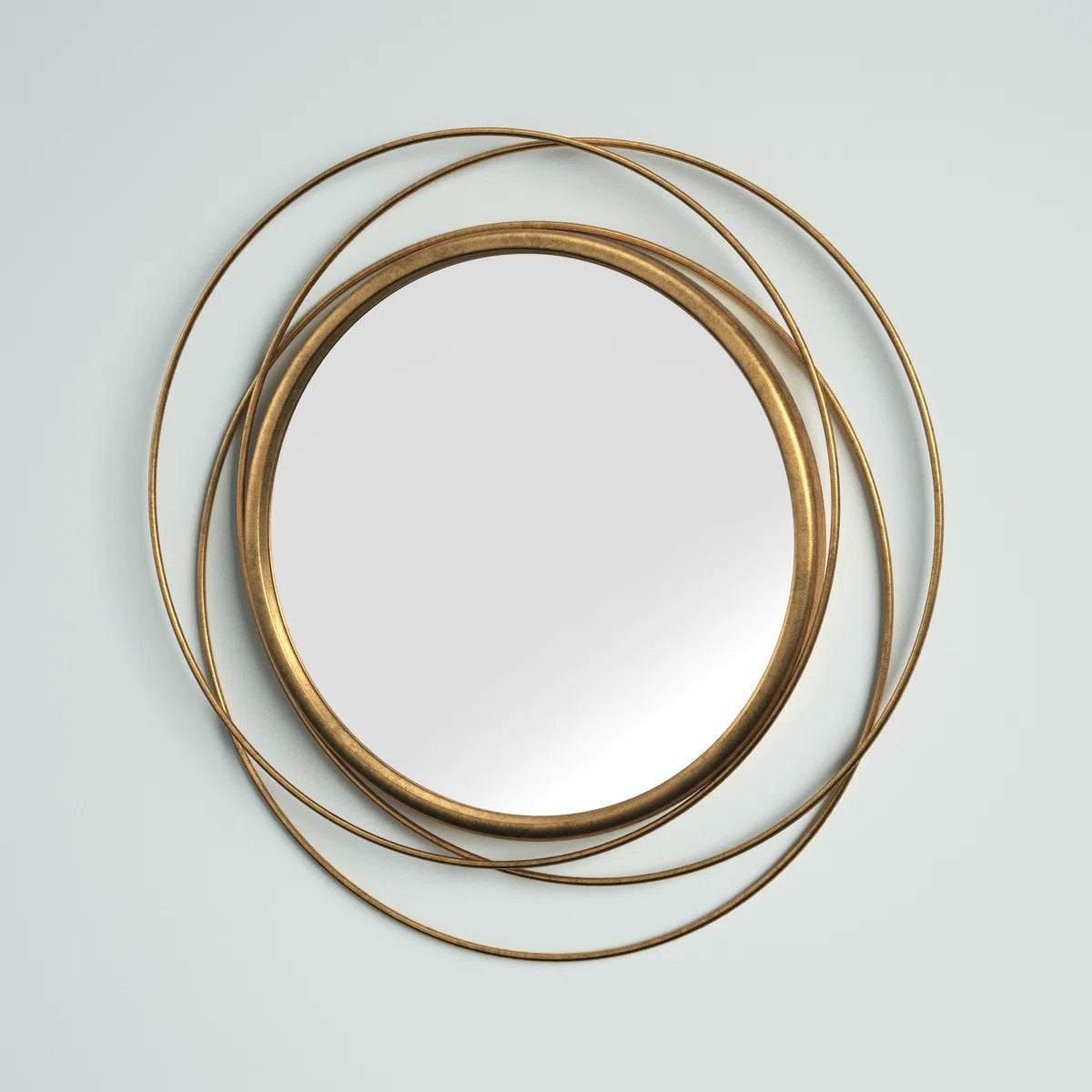 Ansley Round Metal Modern Wall Mirror