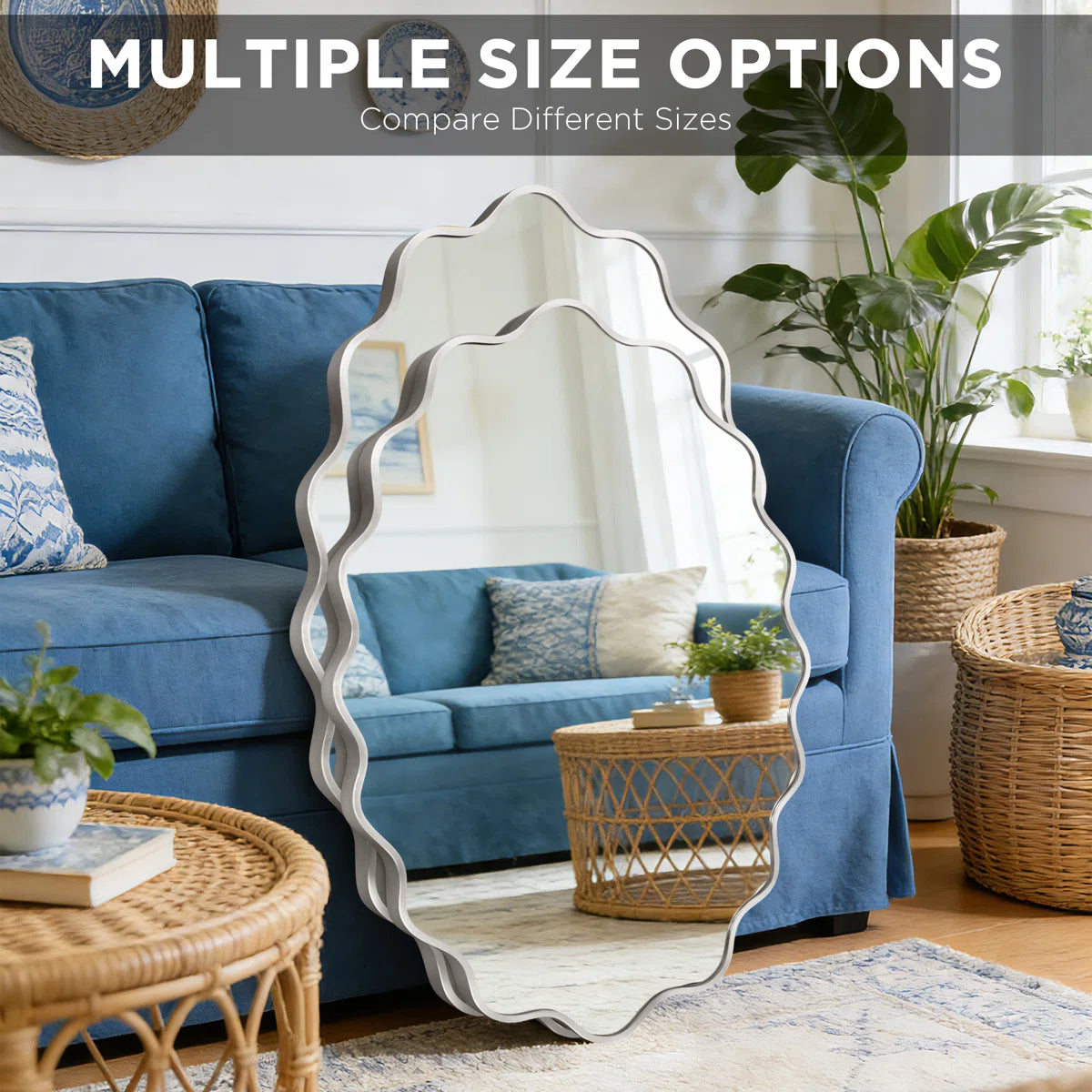Oval Metal Wall Mirror