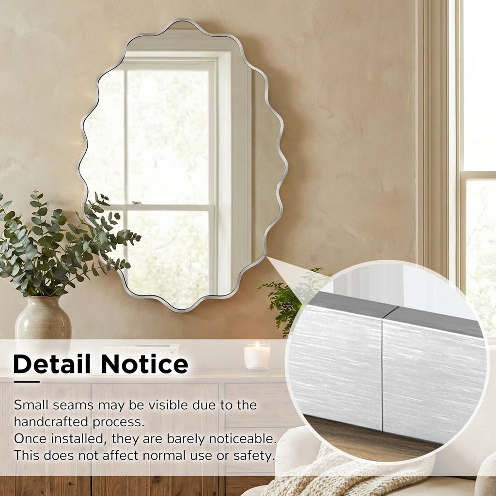 Oval Metal Wall Mirror
