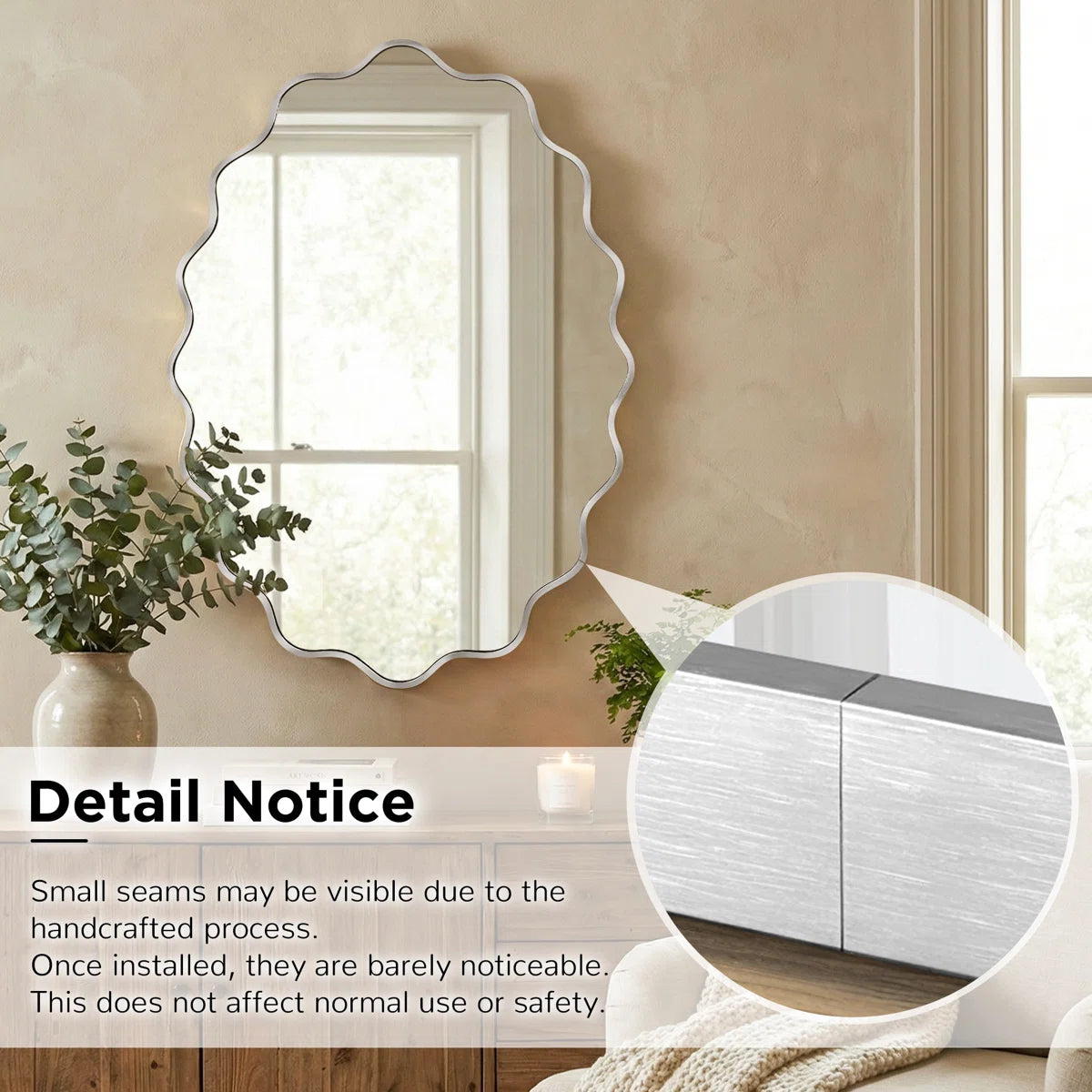 Oval Metal Wall Mirror
