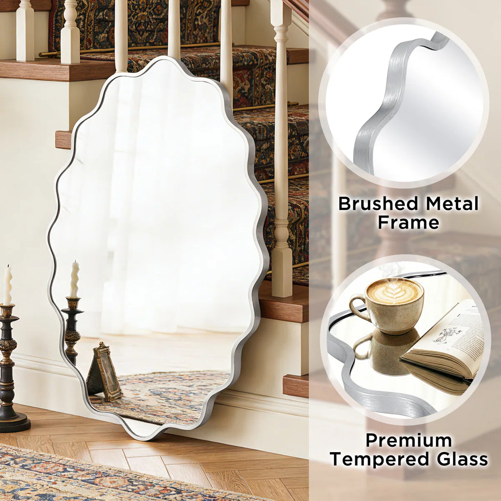 Oval Metal Wall Mirror